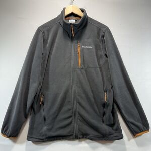 Columbia Full Zip Fleece Jacket Mens Size M Gray
